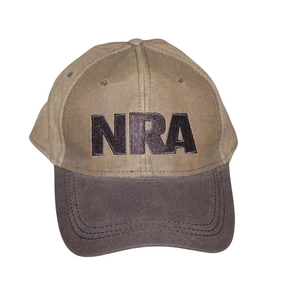 NRA Hat Brown Adjustable Cap Tan 100% Cotton Hat